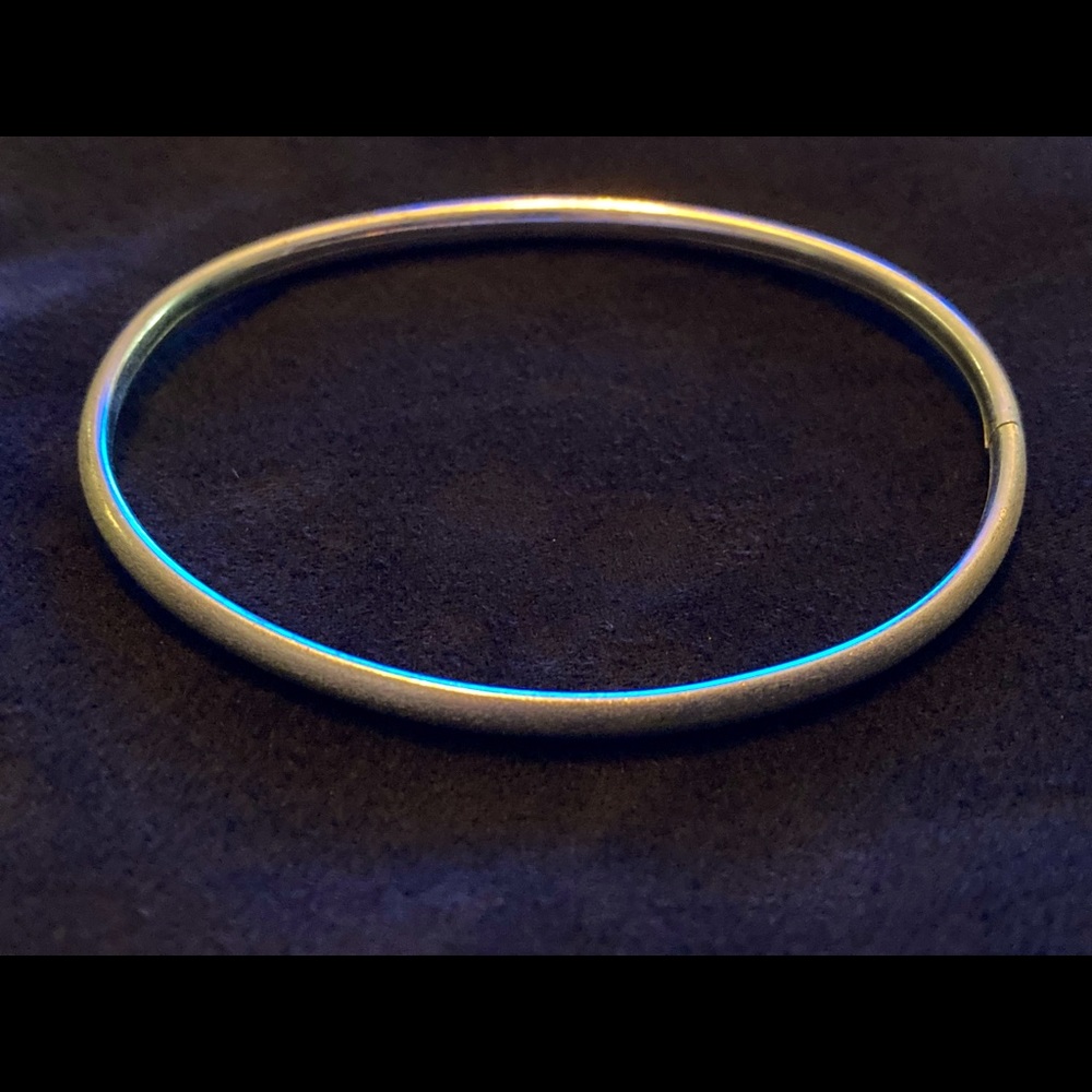 925 Brushed Sterling Silver Bracelet Bangle 6.5”